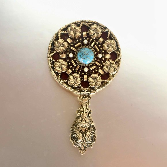 Vintage Mirella Handheld Little Mirror - Picture 1 of 7